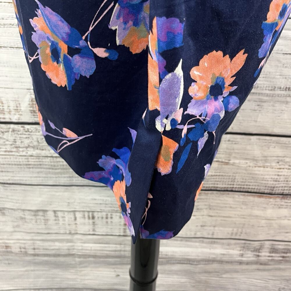 The Limited Skirt sz 12 Blue Coral Floral Straight Stretch Knee Tropical Career - Picture 8 of 9